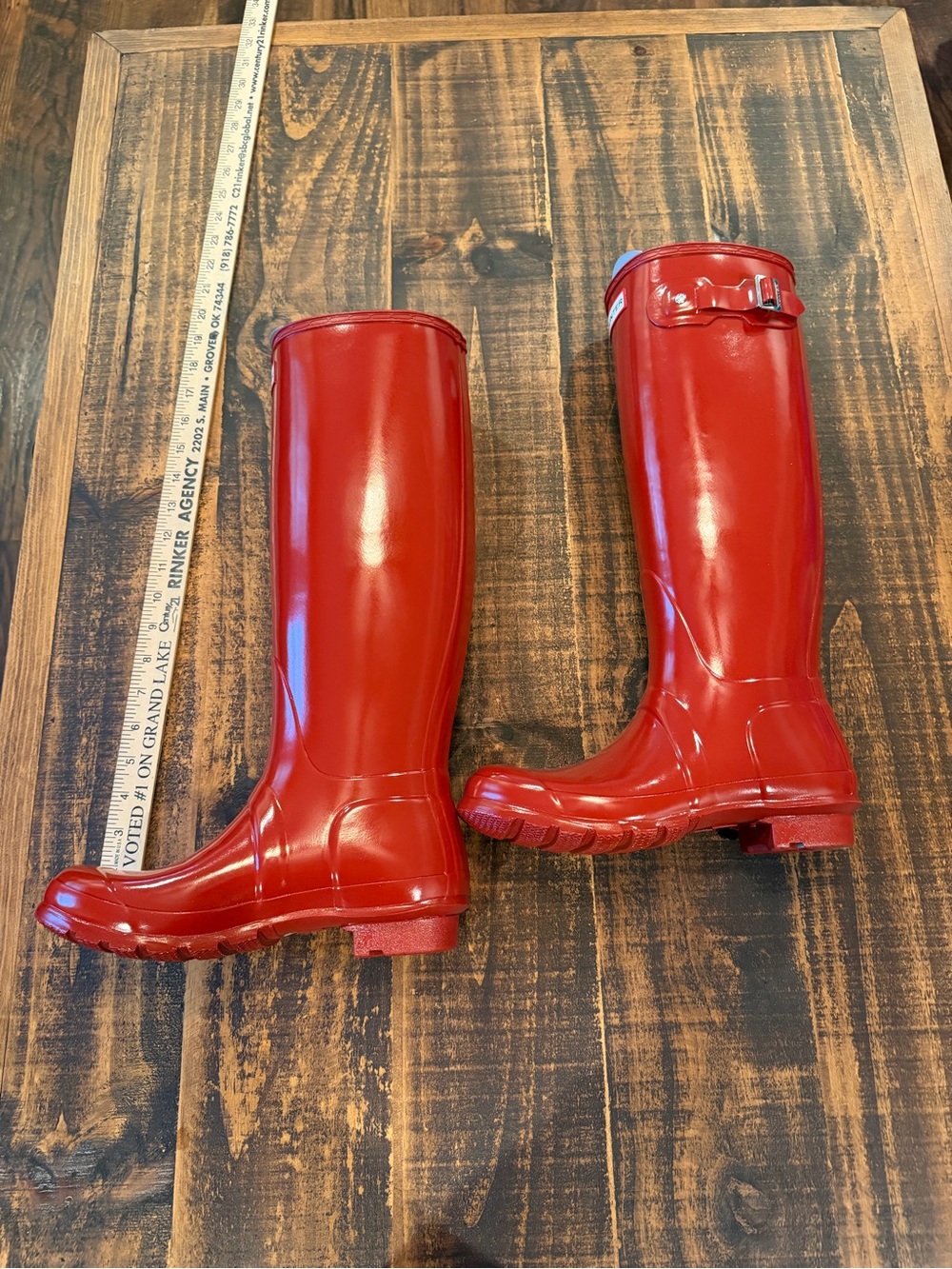 Hunter Gloss Red Tall Rain Boots - Picture 6 of 10
